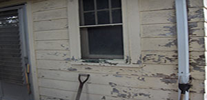 broken side of house